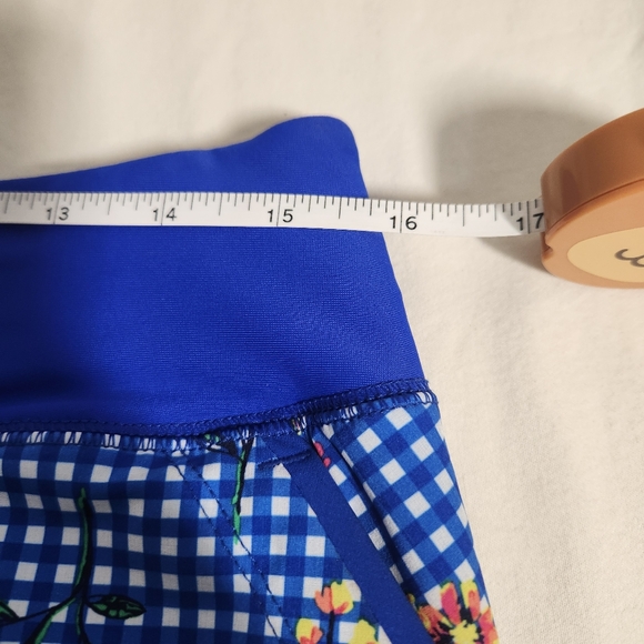 Lands' End Blue White Floral Stretch Skort Tennis Preppy Athletic Pockets SZ 10 - Picture 5 of 14